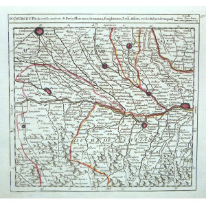 Cours du Po ou sont les environs de Pavie, Plaisance, Cremone, Picighitone, Lodi, Milan. Parigi, Gilles-Robert de Vaugondy, 1748. 