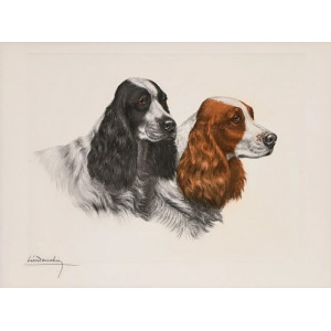 Danchin, Léon. Two Cocker Spaniels. 1930 circa.