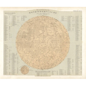 Die sichtbare Seite der Mond-Oberflache bei voller Beleuchtung. Gotha, Justus Perthes, 1882.