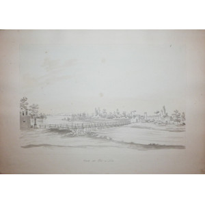 Disegno -  Veduta del ponte di Lodi. Italia, inizio XIX secolo.
