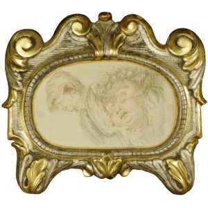 Disegno - Testa di putto e fanciullo. Giovanni Pietro Ligari, 1720 - 1740 circa.