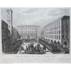 Entrée des français dans Turin le 17 frimaire an 7. Parigi, Pierre Adrien Lebeau, 1804.