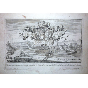 Feux de rejouissance, au dedans et aux dehors de Turin, a l’arrivée de S.A.R. Madame la Princesse de Piemont. Torino, Antoine Herisset, 1722.