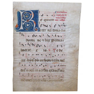 Foglio membranaceo miniato. Italia, metà XVI secolo.