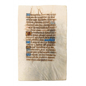 Foglio membranaceo miniato. Parigi, 1480-1490 circa.