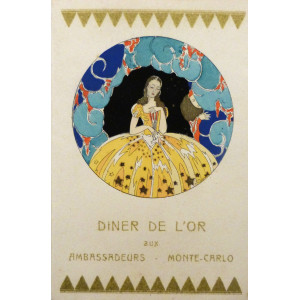 Gastronomia - Menù originale Louis Jean Chauvin-Restaurant des Ambassadeurs Monte Carlo - cena di gala 14 febbraio, 1929.