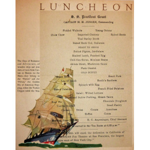 Gastronomia - Menù di bordo originale-pranzo. 24 giugno, 1929.