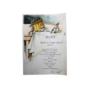 Gastronomia - Menù originale. Francia, 3 luglio, 1901.