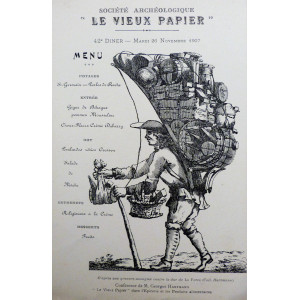 Gastronomia - Menù originale-Société archéologique . Parigi, 1907.