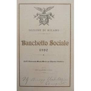 Gastronomia - Menù originale. Milano, 29 marzo 1890.