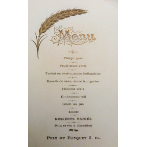 Gastronomia - Menù originale. Vienna, 1900 circa. 