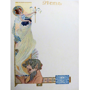 Gastronomia - Menù originale Liberty. Italia, 1900 circa.
