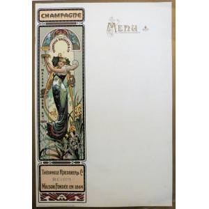 Gastronomia - Menù originale Champagne. Parigi, 1910 circa.