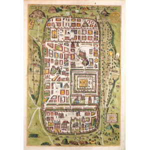 Gerusalemme - Ierusalem, et suburbia eius, sicut tempore Christi floruit, cum locis in quibus Christ pass. Est quae religiose à christianis observata .... Colonia, Frans Hogenberg e Georg Braun, 1588.