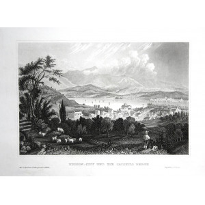 Hudson-city und die catskill berge. Hildburghausen, Joseph Meyer, 1840 circa.
