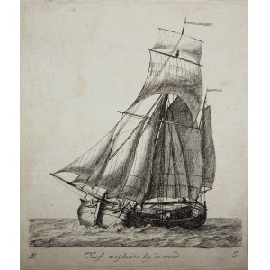 Imbarcazione - Kof zeijlende by de wind. Rotterdam,  Gerrit Groenewegen, 1789-1791.