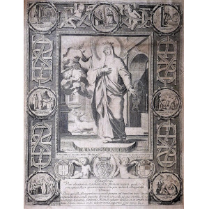 Incisione su seta - La Beata Margarita di Savoia. Roma, H. David, 1629.
