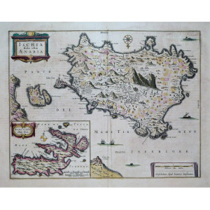 Ischia Isola Olim Aenaria - Elba Isola Olim Ilua. Amsterdam, Johannes Janssonius, 1650 circa.