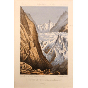 Le mauvais pas (chemin du Chapeau au Montanvert). Ginevra. Bécherat & Frédéric Margueron, 1863.