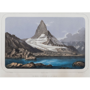 Le Mont Cervin et le Lac Noir. Ginevra, Lemercier, 1850 circa.