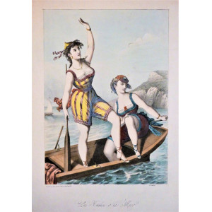 Les biches à la mer. Milano, Pietro Barelli, 1850-1860 circa.