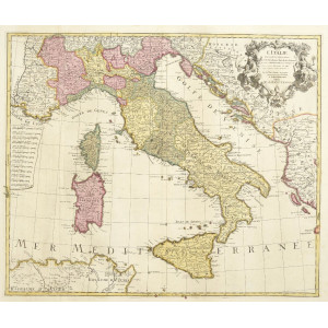 L'Italie dressée sur les observations de Mrs. de l'Academie Royale des Sciences. Amsterdam, R. & I. Ottené, 1740 circa.