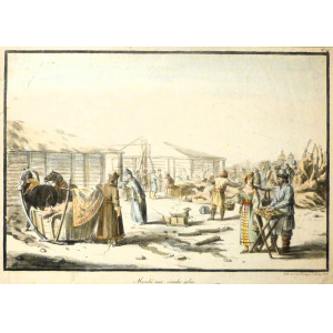 Marché aux viandes  gelées. Parigi, Charles Philibert de Lasteyrie du Saillant, 1820 circa.