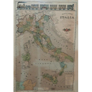 Nuova carta dell'Italia spartita in 70 provincie. Bruxelles, G.  Dosseray, 1881. 