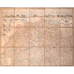 Nuova carta stradale della Svizzera di Keller. Milano, Antonio Vallardi, 1850 circa.