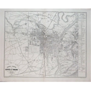 Nuova pianta della città di Torino. Milano, Francesco Vallardi, 1869. 