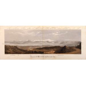 Panorama des Alpes et du lac de Genève vu du Jura. Ginevra, Lemercier, 1860 circa.