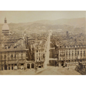 Panorama preso dal Palazzo Madama. Torino, 1880-1885 circa.