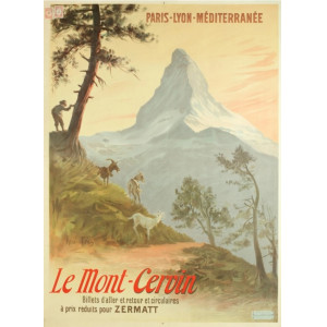 Paris-Lyon-Méditerranée. Le Mont Cervin  billets d'aller et retour et circulaitres à prix réduits pour Zermatt. Parigi, Hugo François d’Alési, 1903.
