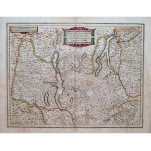 Parte alpestre dello Stato di Milano con il Lago Maggiore di Lugano e di Como. Amsterdam, Henricus Hondius, 1636.
