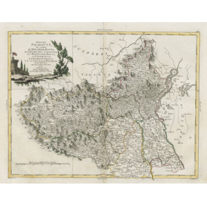 Parte del Piemonte, che contiene il Ducato di Aosta, il Contado del Canavese, la Provincia di Biella, la Valle dei Sesia, la Signoria di Vercelli, e l’Alto e Basso Novarese. Venezia, Antonio Zatta, 1782.