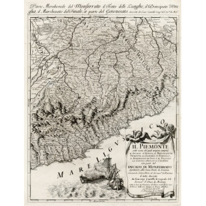 Parte meridionale del Monferrato, il tratto delle Langhe, il  Principato d’Oneglia, il Marchesato del  Finale, et parte del Genovesato. Roma, Domenico de Rossi, 1691. 