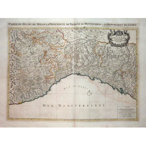 Partie du Duché de Milan la principauté de Piémont le Montferrat et la Reppublique de Genes. Parigi, Hubert Jaillot, 1692.