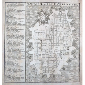 Pianta della Reale Città di Torino. Torino,  Beltramo Antonio Re, 1753.