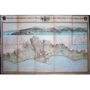Pianta topografica della città e dei dintorni di Sanremo. Parigi, Lemercier, 1874.