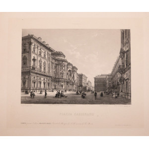 Piazza Carignano. Torino, Carlo Bossoli - Fréderic Salathé, 1853.