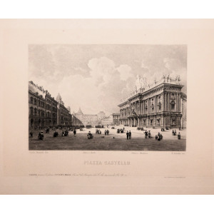 Piazza Castello. Torino, Carlo Bossoli - Fréderic Salathé, 1853.