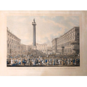 Piazza Colonna, Roma, tempo di carnavale / Colonna square Rome in carnival time. Londra, Colnaghi & C., 1804.
