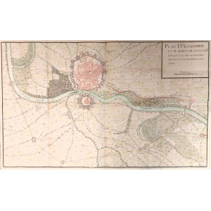 Plan d'Alexandrie et du blocus de sa cittadelle en 1745 et 1746, avec les cassines qui ont etes retranchées a cet efffet. Italia settentrionale, 1745-1746.