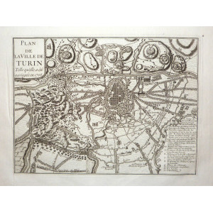 Plan de la ville de Turin. Parigi, 1730 circa.