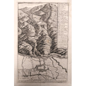 Plan du Siege de Chivas place en Piemont proche du Po. Torino, Giovanni Boglietto, 1720 circa.