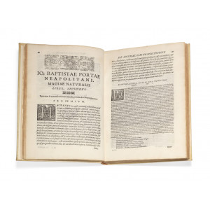 Porta, Giambattista Della. Io. Bapt. Portae neapolitani. Magiæ naturalis libri XX. Ab ipso authore expurgati, & superaucti, in quibus scientiarum naturalium diutiæ, & delitiæ demonstrantur. Napoli, Orazio Salviani, 1589 - (in fine).