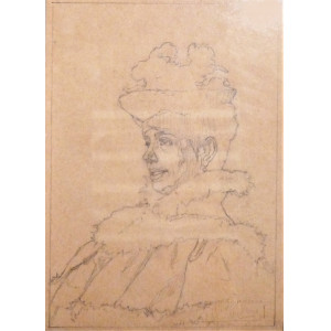 Disegno - Quadrone, Giovanni Battista. Ritratto. Torino, 1890 circa.