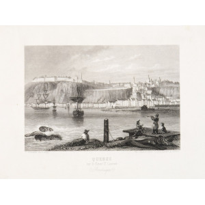 Québec sur le fleuve St. Laurent, Amérique. Parigi, Gilquin & Dupain, 1850 circa.