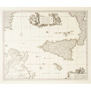 Regnum Siciliae cum circumjacentibus Regnis et Insulis. Amsterdam, Pieter Schenk il Giovane, 1720-1730 circa.