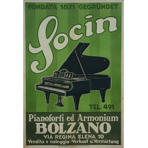 Socin - Pianoforti ed Armonium. Bolzano, G. Ferrari, 1920-1930 circa.